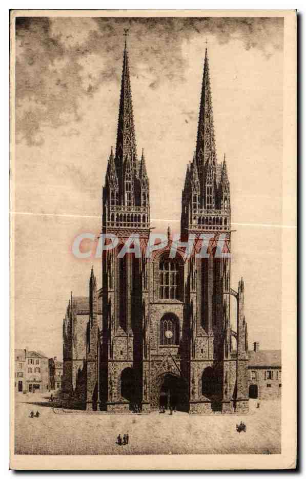 CPA Quimper (Finistere) d apres un dessin a la plume de A le Bars