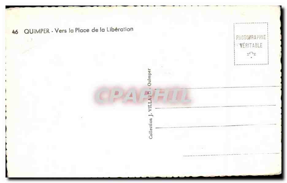 CPA Quimper Vers la Place de la Liberation — Rückseite