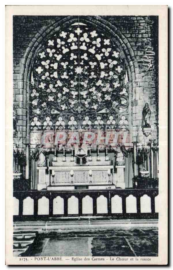 CPA Pont L Abbe Eglise des Carmes Le Choeur et la rosace