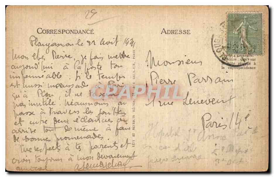 CPA Tregastel Le Diben Rocher a la Pointe — Rückseite