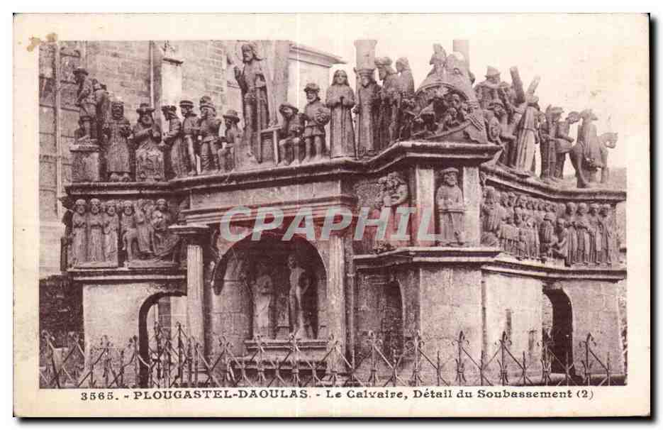 CPA Plougastel Daoulas Le Calvaire Detail du Soubassement