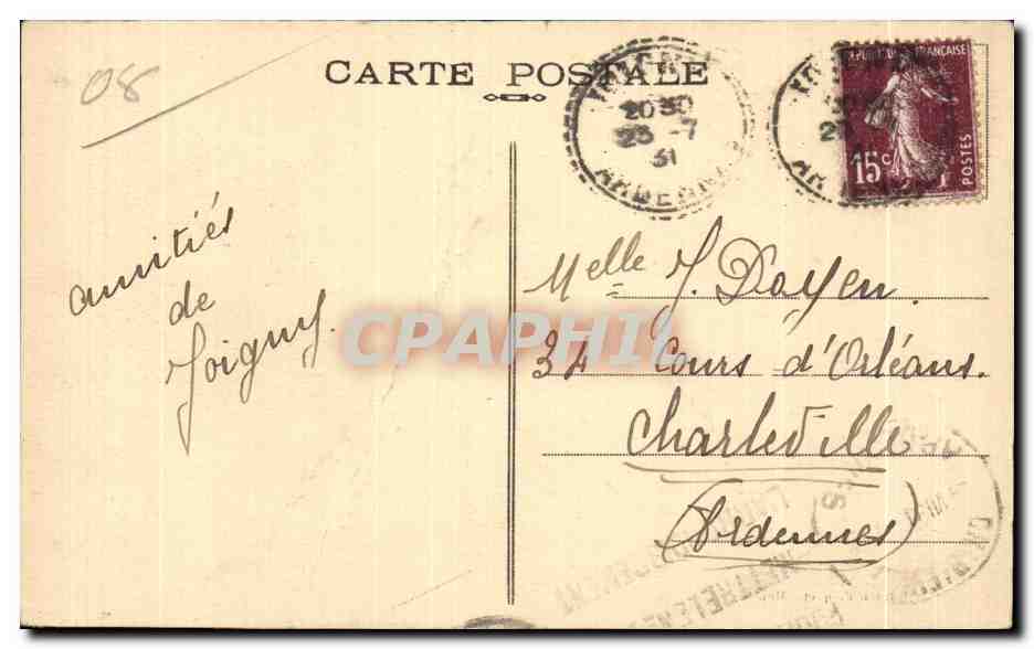 CPA Vallee de la Meuse Joigny sur Meuse Les Rochers des Grands Ducs — Rückseite