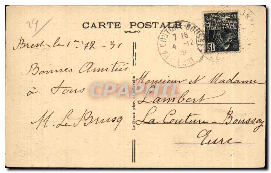 CPA Pont de Plougastel Daoulas — Reverso