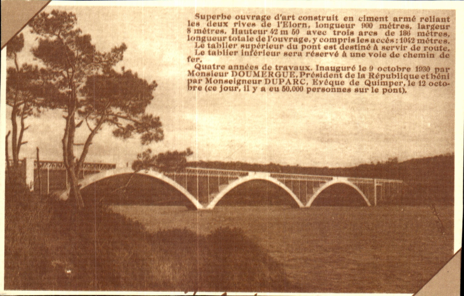 Pont sur l'Elorn — inauguration en 1930 — CPAPHIL n°29