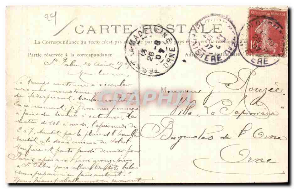 CPA Environs de Brest Plougastel Le Calvaire Enfants — Rückseite