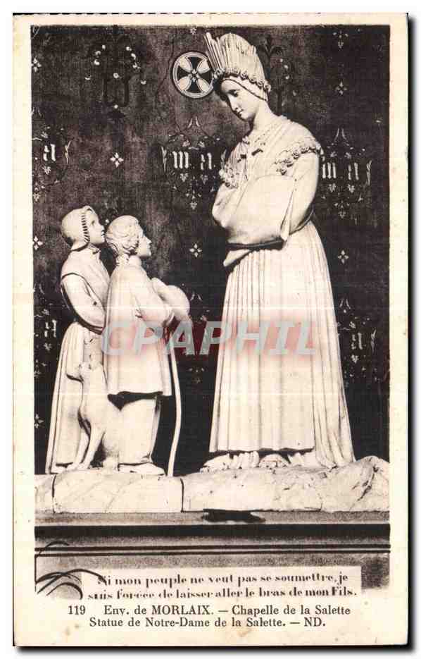 CPA Morlaix Chapelle de la Salette Statue de Notre Dame de la Salette