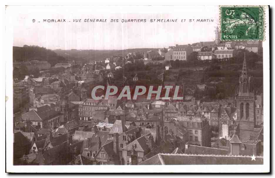 CPA Morlaix Vue Generale Des Quartiers St Melaine Et St Martine