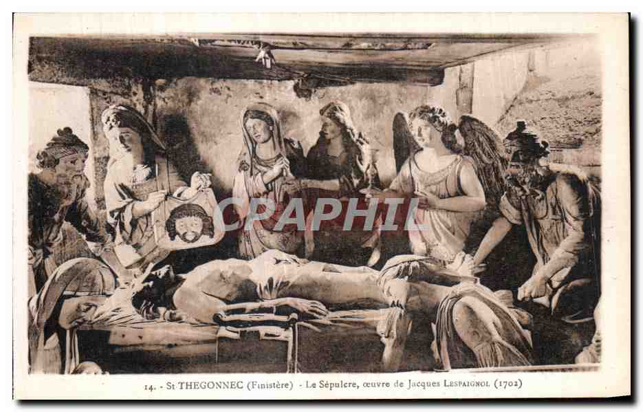 CPA St Thegonnec (Finistere) Le Sepulcre ocuvre de Jacques Lespaignol