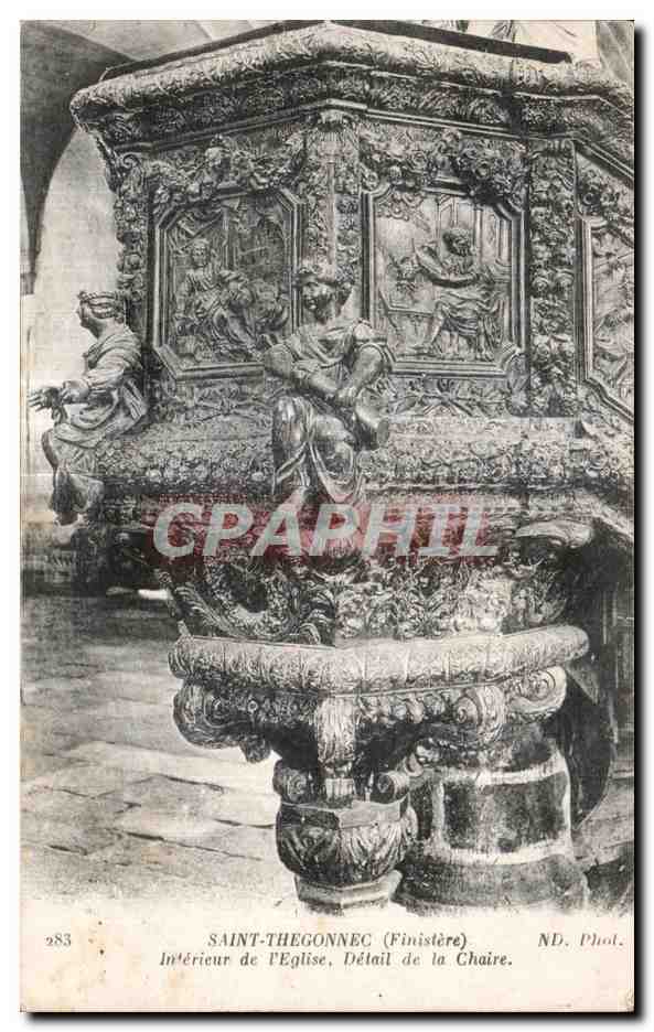 CPA Saint Thegonnec (Finistere) Interieur de I Eglise Detail de la Chaire