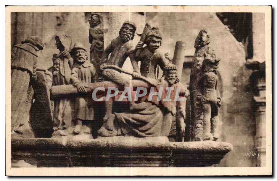 CPA Bretagne St Thegonnec (Finistere) Le Calvaire detail