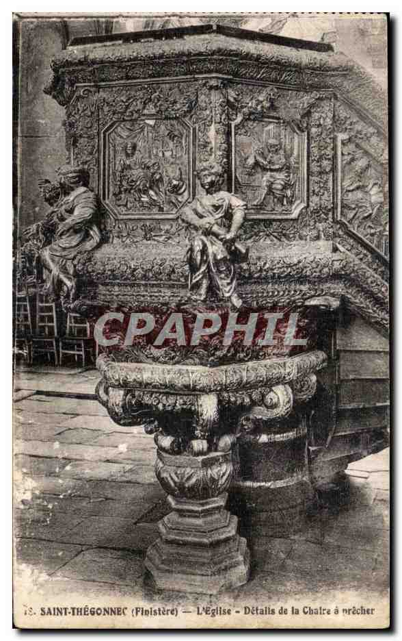 CPA Saint Thegonnec (Finistere) L Eglise Details de la Chaire a precher