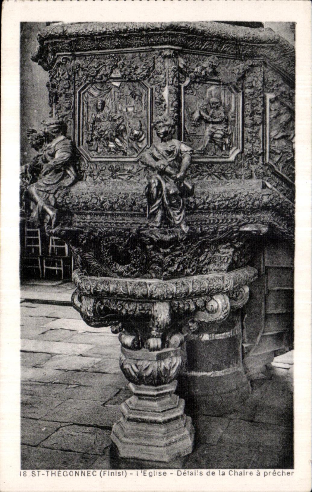 CPA Saint Thegonnec (Finistere) I Eglise Details de la Chaire a precher