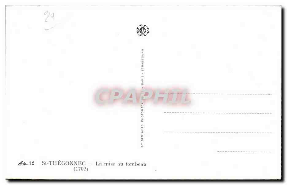 CPA Saint Thegonnec La mise au tombeau — Rückseite
