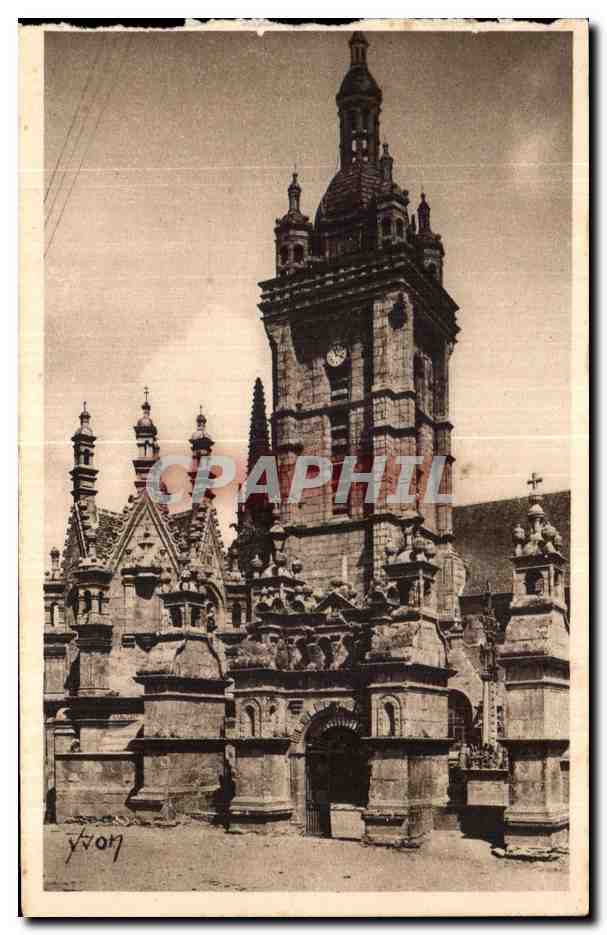 CPA Bretagne St Thegonnec (Finistere) L Eglise Facade et Porche