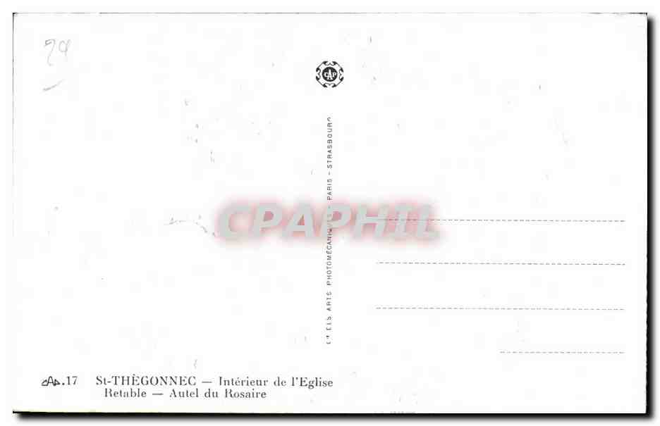 CPA St Thegonnec Interieur de I Eglise Retable Autel du Rosaire — Rückseite