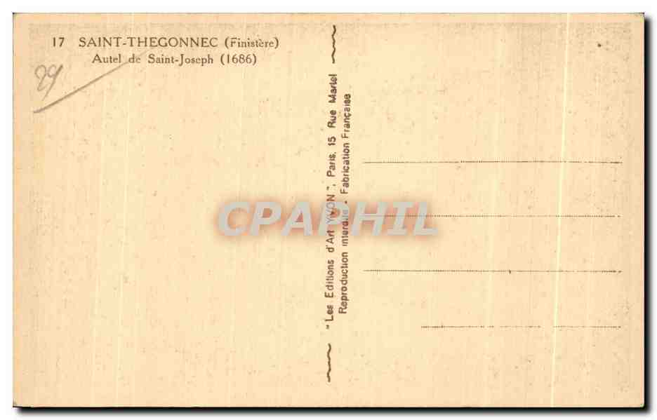 Autel de Saint-Joseph — Saint-Thégonnec (Finistère) — J. VON — Reverso
