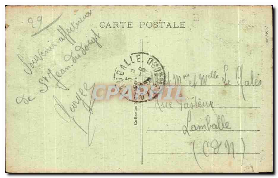 CPA St Jean du Doigt (Finistere) La Fontaine miraculeuse et le Calvaire — Rückseite