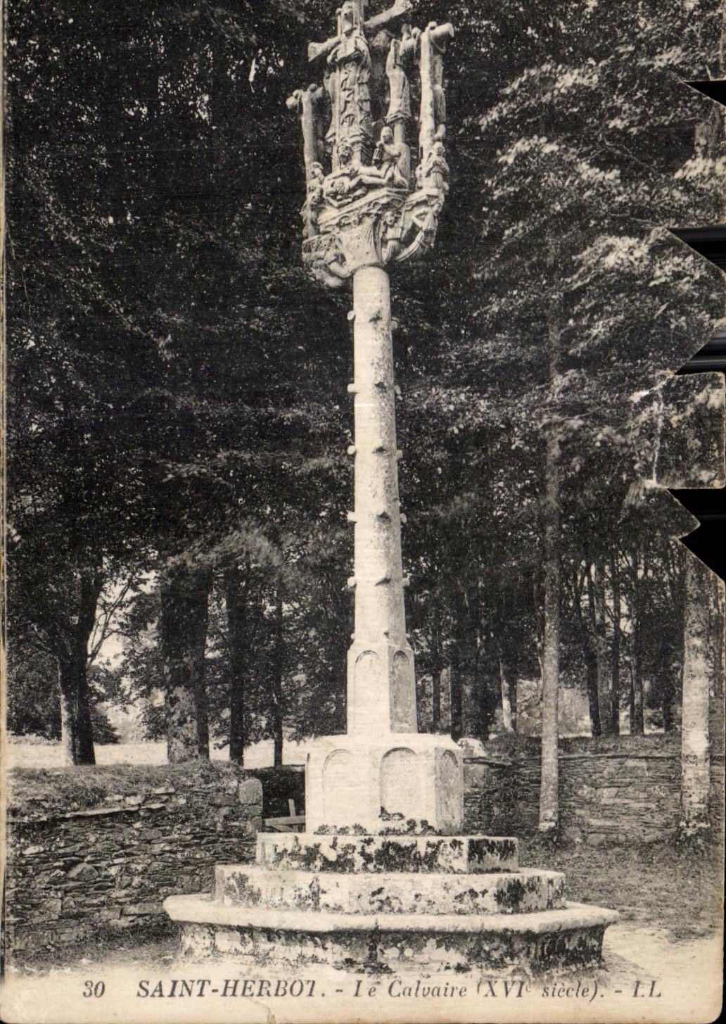 Stara pocztówka Saint Herbot Le Calvaire