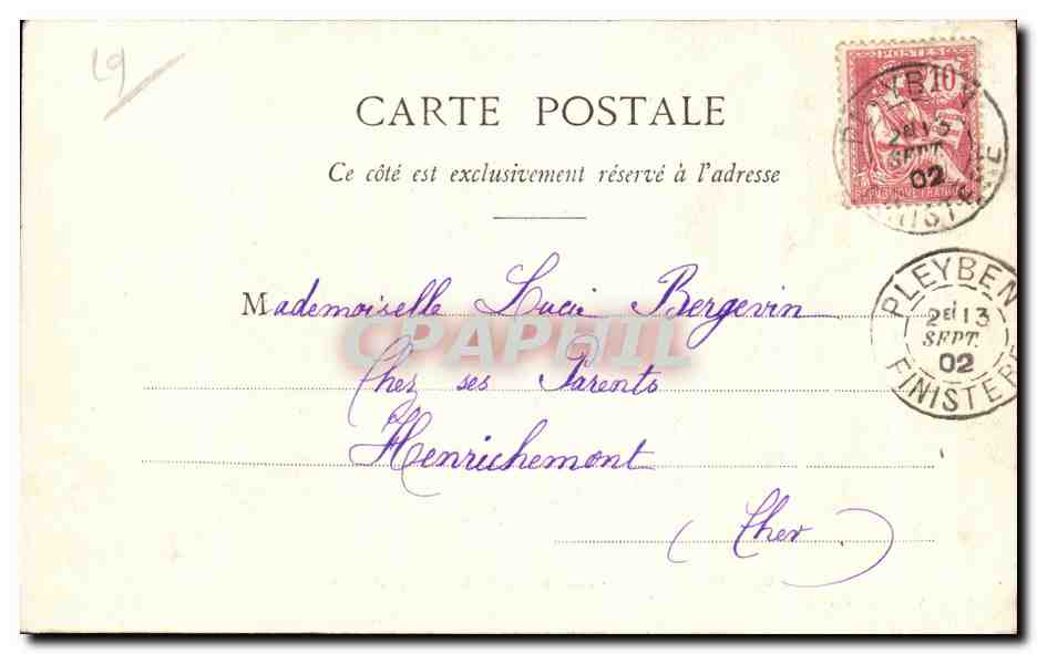 CPA Costumes Bretons Enfants de St Herbot (Finistere) Loqueffret Costume Folklore Enfants  — Verso