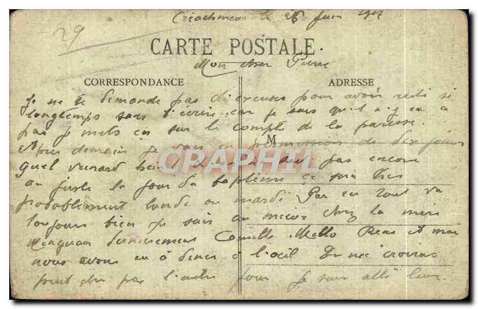 CPA Autour des Lits Clos Micheline et Sazanne Bretagne Folklore Costume — Verso