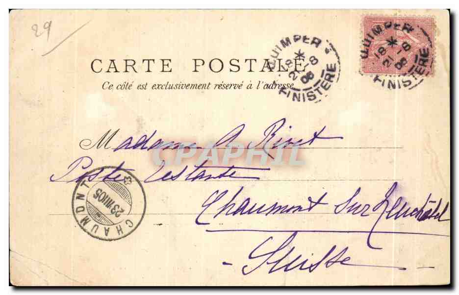 CPA Penmarch Vue Tempete au Rocher du Moine a Saint Guenole — Rückseite