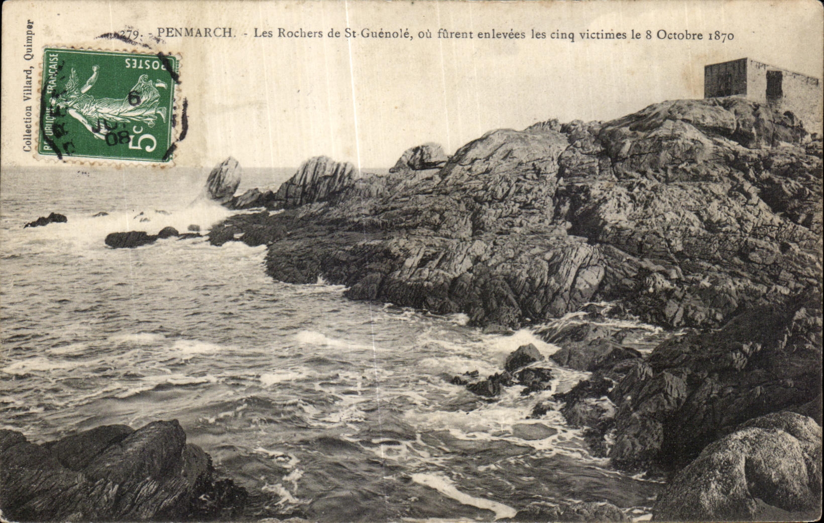 CPA Penmarch Les Rochers de St Guenole ou furent enlevees les cinq victimes le