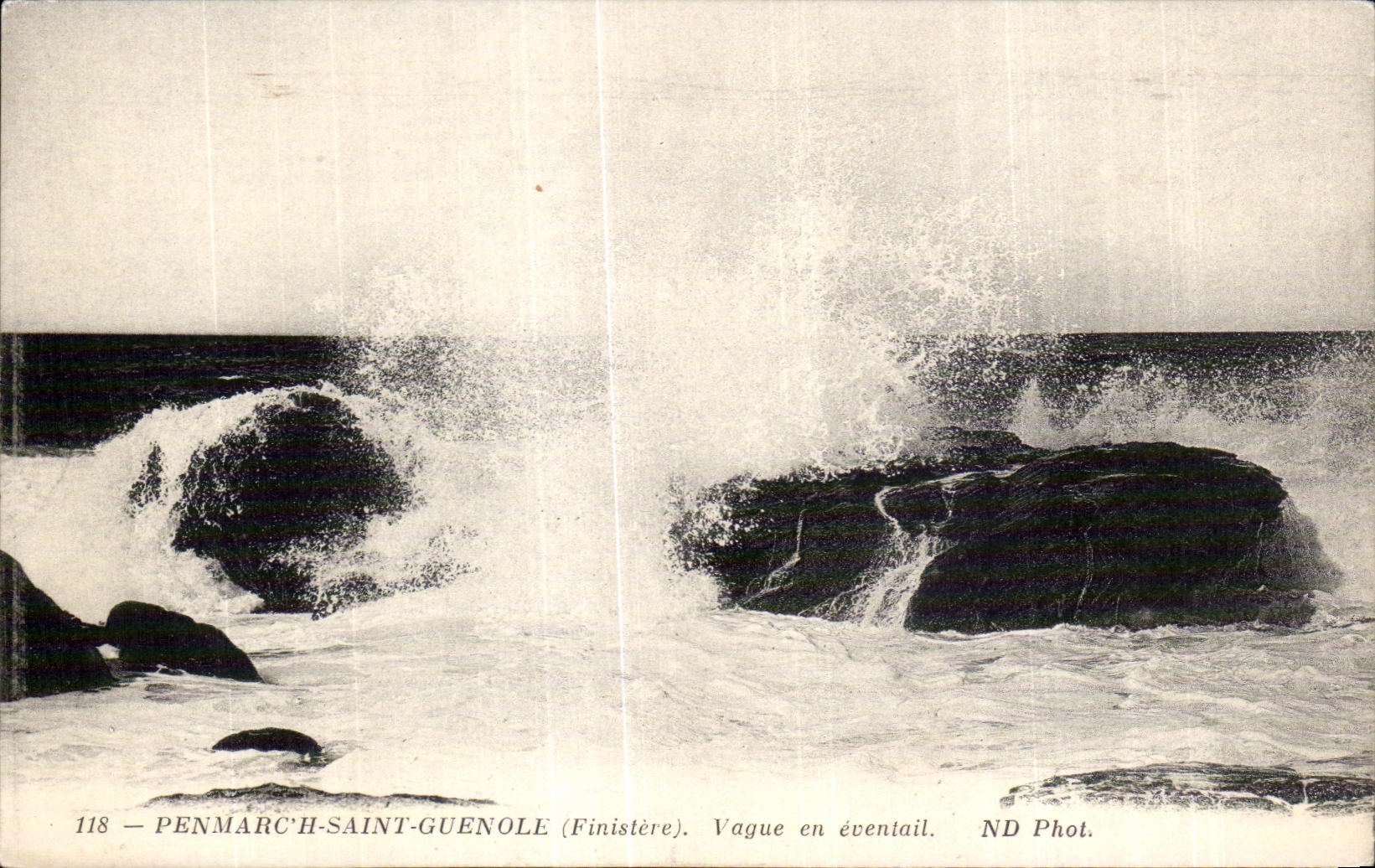 CPA Penmarc h Saint Guenole (Finistere) Vague en eventail