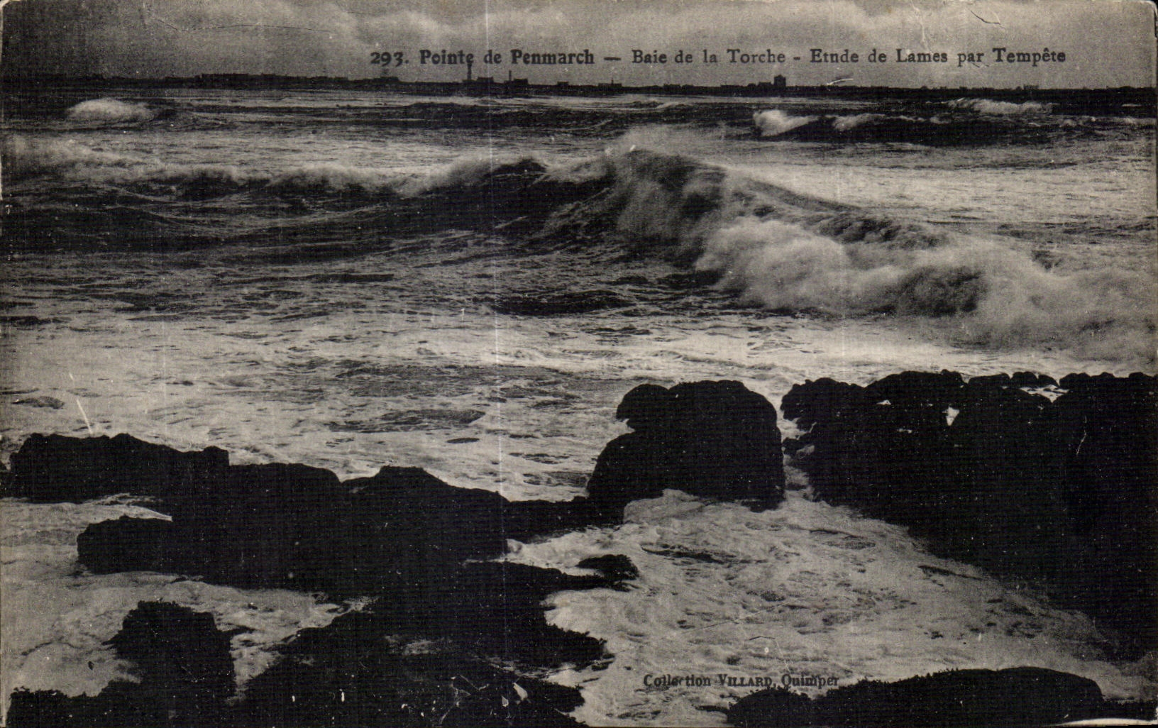 Pointe de Penmarch — Baie de la Torche — Étude de Lames par Tempête — Collection Villard, Quimper