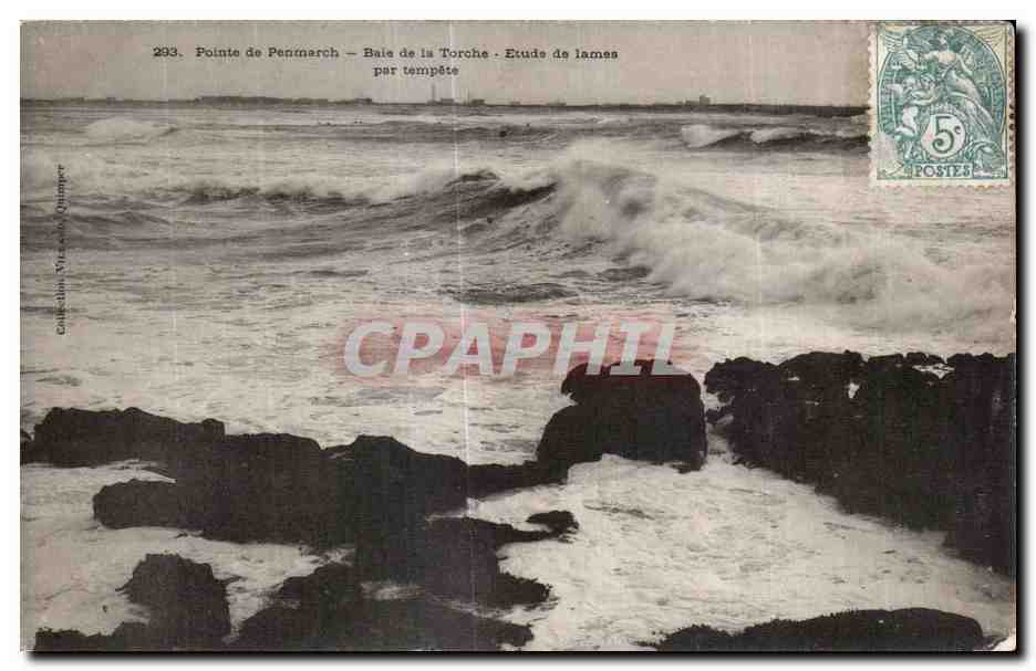 CPA Pointe de Penmarch Baie de la Torche Etude de lames par tempete
