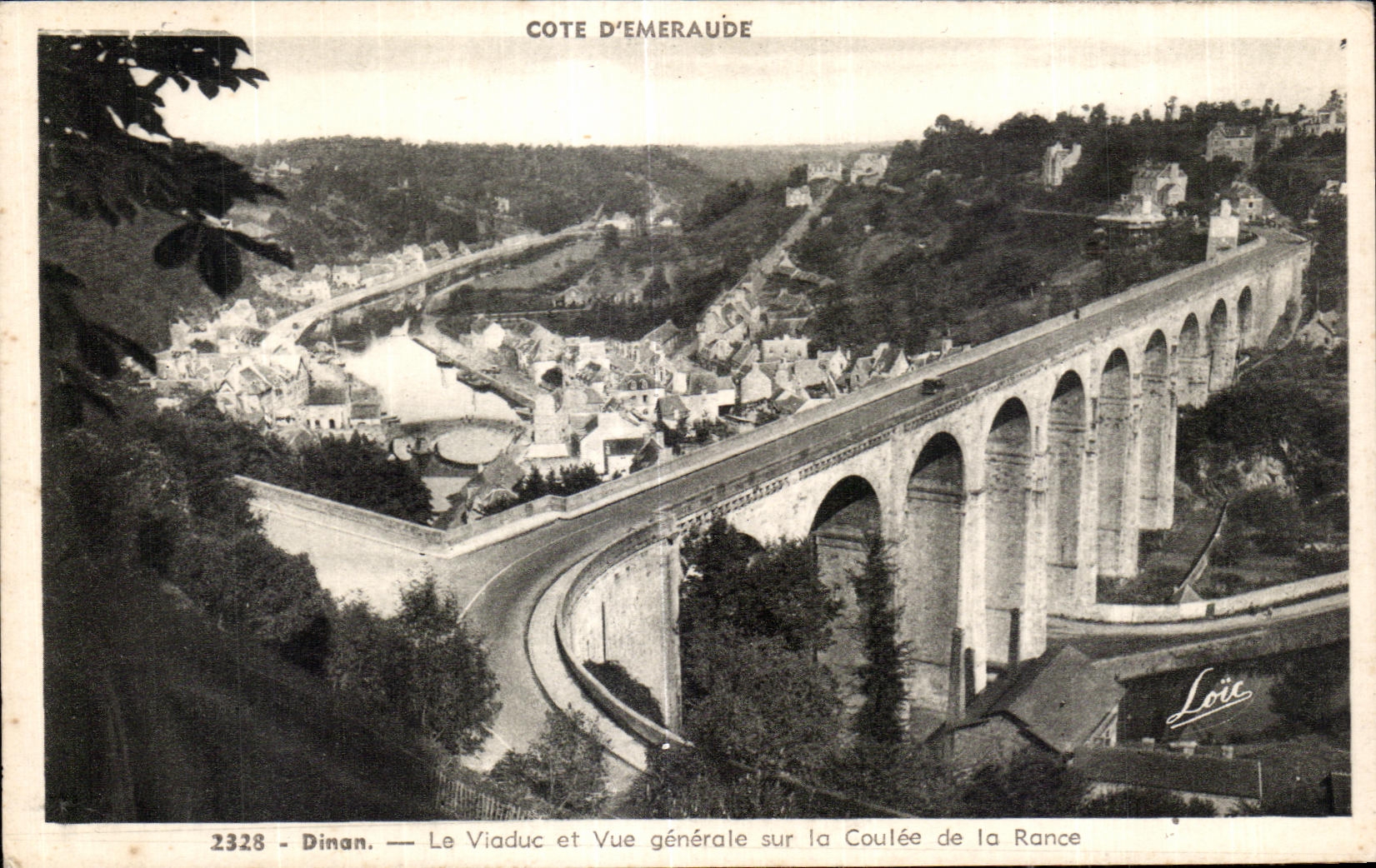 Dinan — Le Viaduc et Vue générale sur la Coulée de la Rance — Cote d’Émeraude — Édition Mény, Rennys