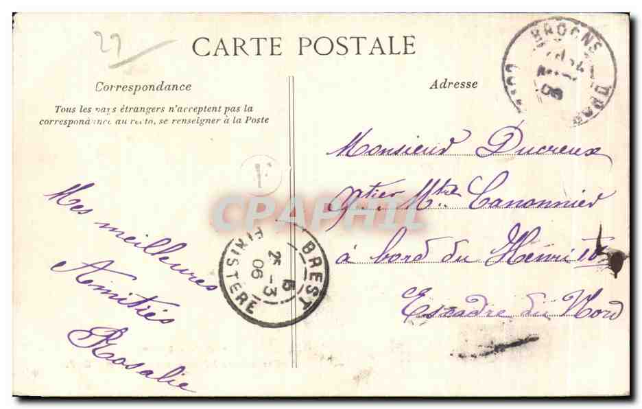 CPA Dinan Vieilles maisons a Porche rue de I Aport — Rückseite