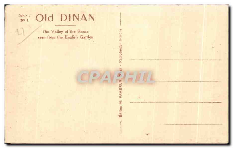 Dinan - Vallée de la Rance - Vue du Jardin Anglais — Verso