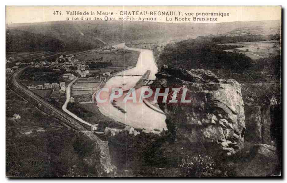 CPA Vallee de la Meuse Chateau Regnault vue panoramique prise d un des quatre fils Aymon La roche branlante