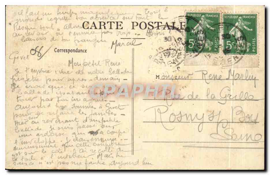 CPA Chateau Regnault Les Quatre Fils Aymon Vue sur Leviezy — Back