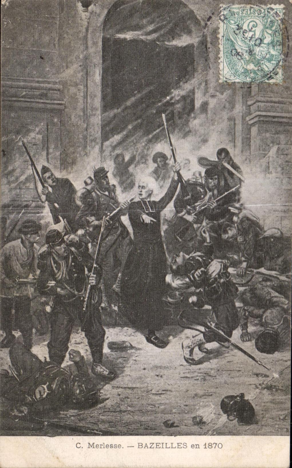 CPA Merlesse Bazeilles en 1870 Militaria 