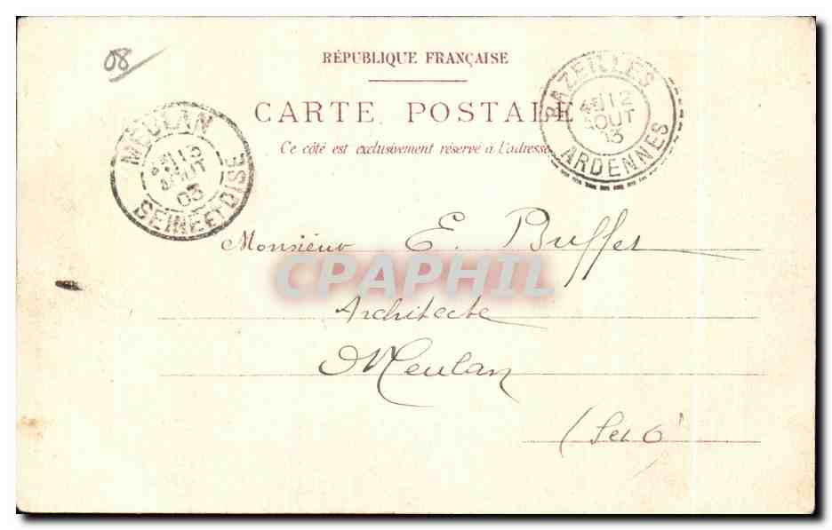 CPA Bazeilles Chambre des Dernieres Cartouches Militaria Guerre de 1870 Horloge — Rückseite