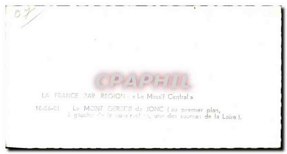Le Mont Gerdière de Jonc — au premier plan, à gauche de la construction, une des sources de la Loire — éditeur LAPIE, n° 07 — Rückseite