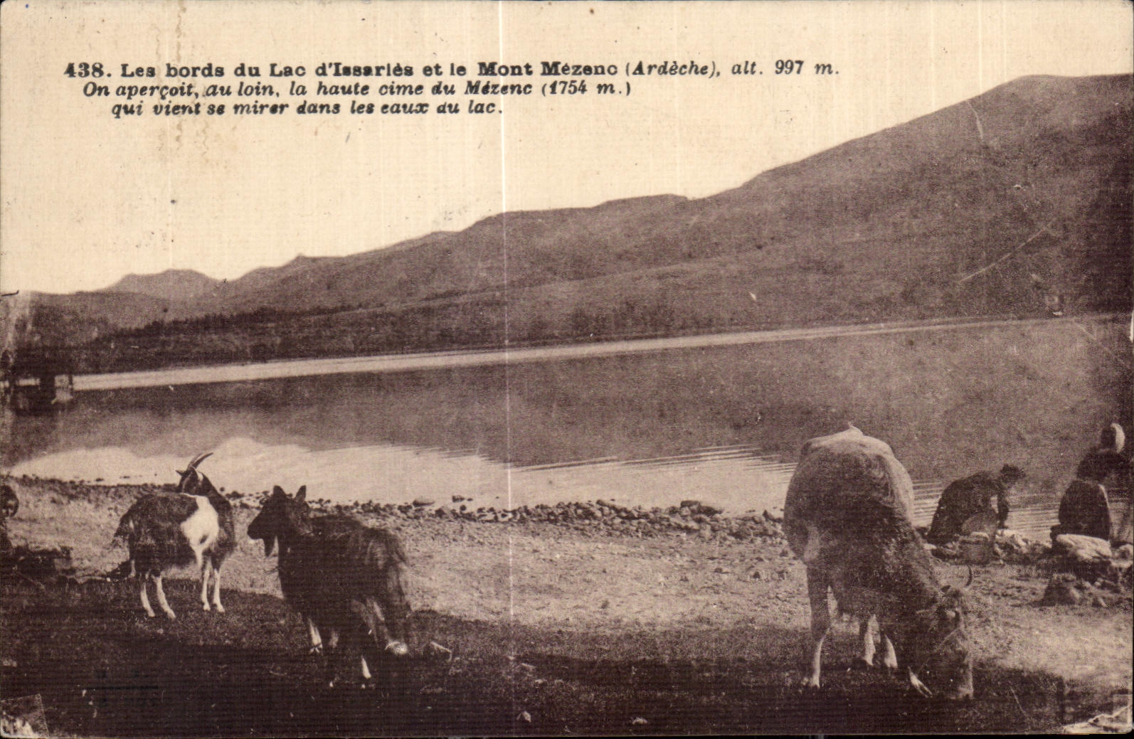 Les bords du Lac d'Issarlès et le Mont Mézeno (Ardèche) — alt. 997 m. — Éditions d'Art Argenti, n° 438