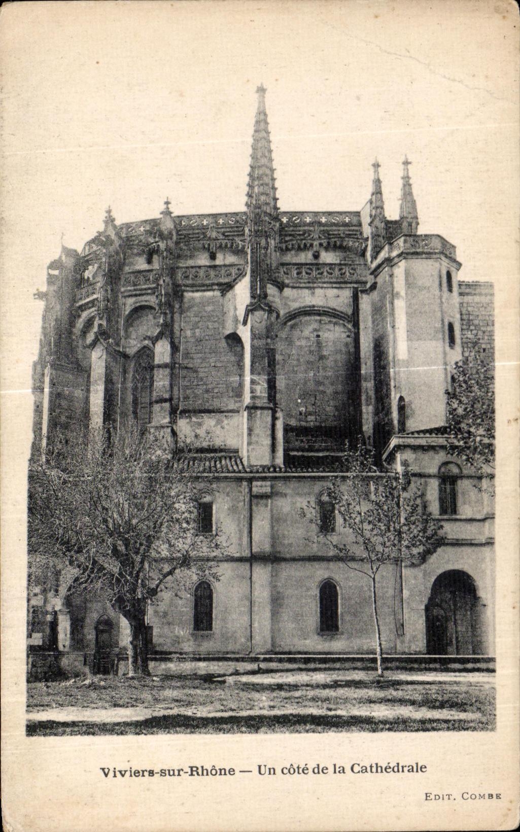 CPA Viviers sur Rhone Un cote de la Cathedrale