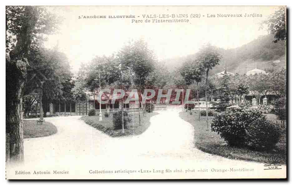 CPA Vals Les Bains Les Nouveaux Jardins Parc de I Intermittente 