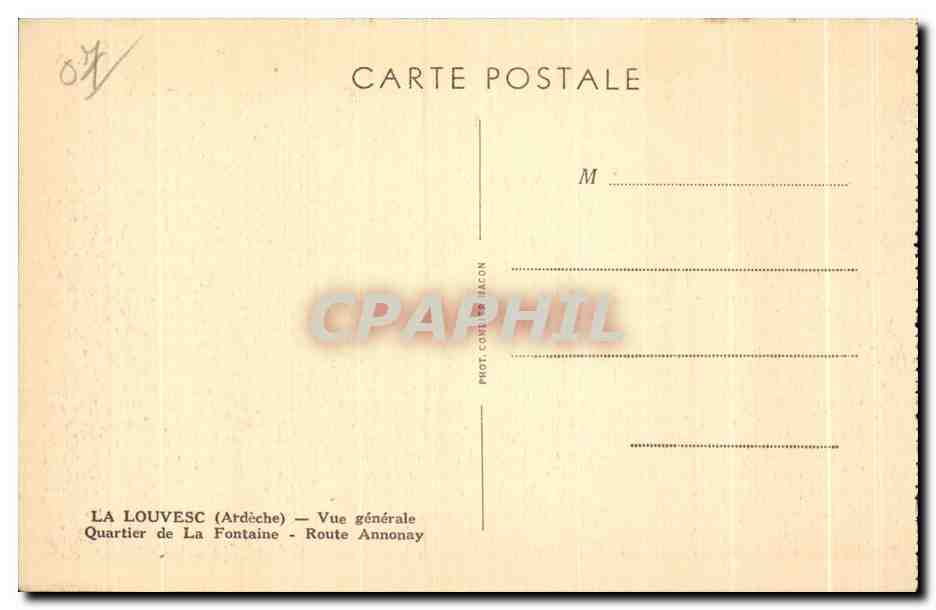 La Louvesc (Ardèche) — Viertel La Fontaine — Route Annonay — Rückseite