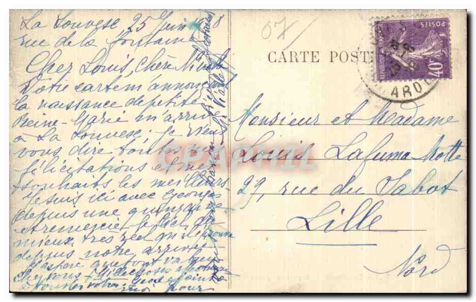 La Louvesc — Boulevard des Élégants — Edit. Valentin Celle — Verso