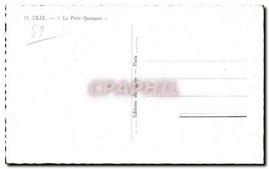 CPA Lille Le Petit Quinquin — Rückseite