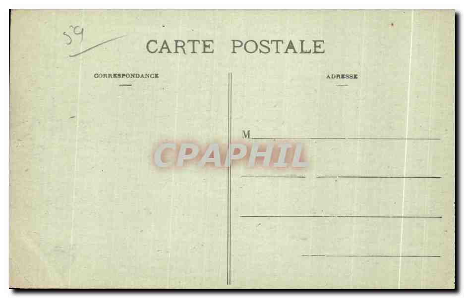 CPA Armentiers Les Ruines de I Hotel de Ville Militaria — Back