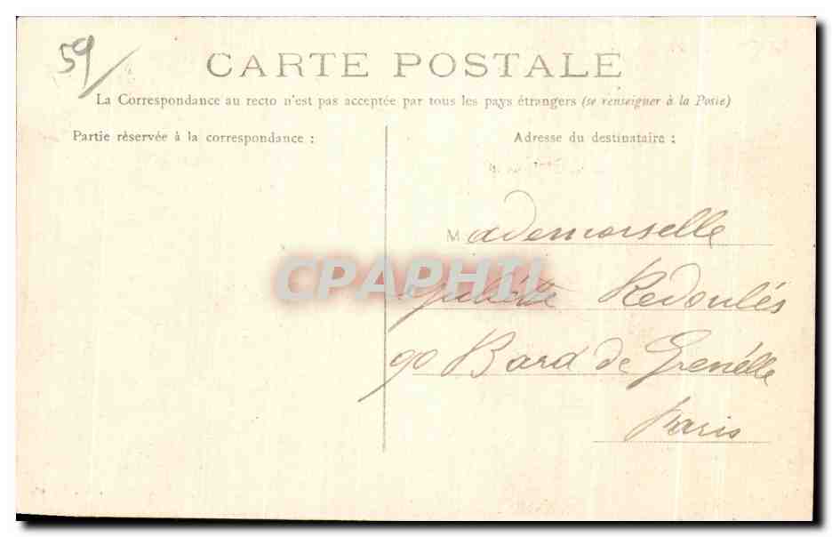 CPA Malo Les Bains Place Turenne — Rückseite