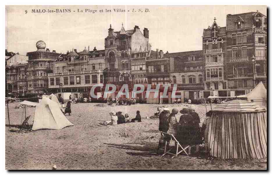 MALO-les-BAINS - La Plage et les Villas - L. S. D.