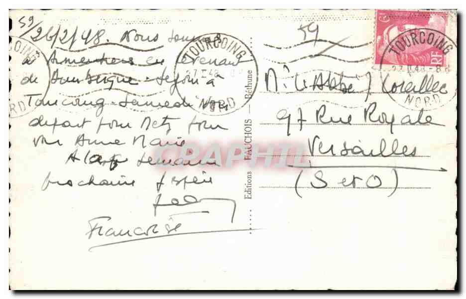CPA Armentieres Eglise Saint Vaast — Back