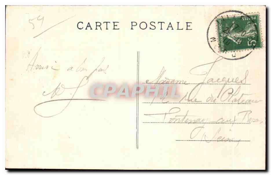 CPA Lille Le Gare Tramways — Rückseite