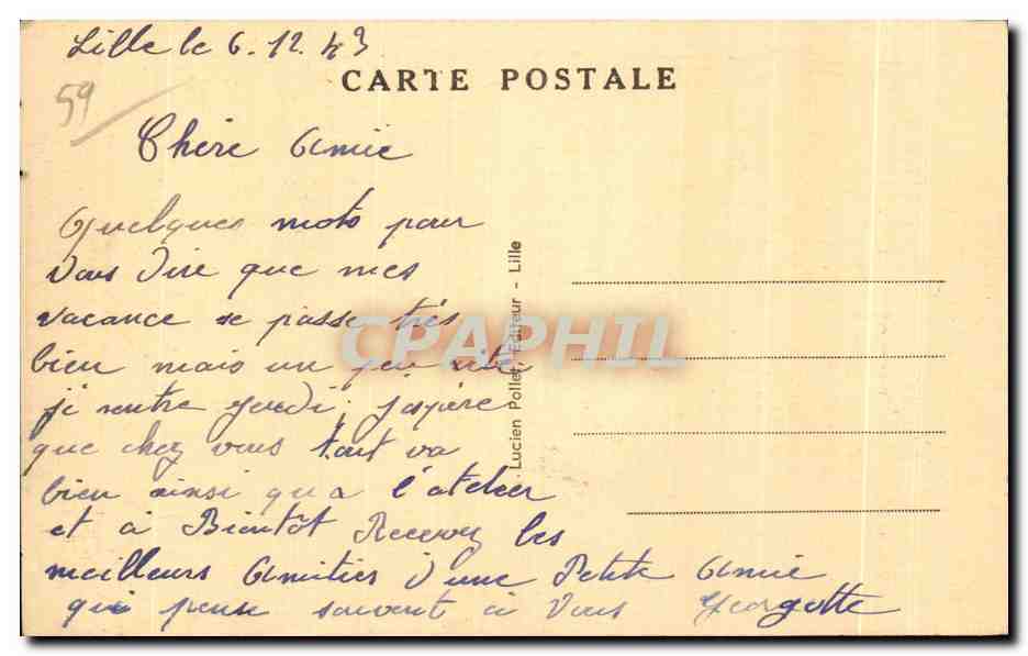 CPA Lille Le Beffroi de I Hotel de Ville — Rückseite