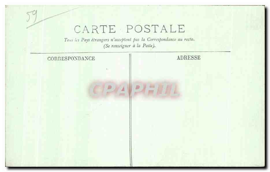 CPA Dunkerque L Eglise saint Martin et la Rue — Rückseite